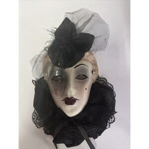 VTG Raymond Mask Signed Numbered Ceramic Lady Wall Mask Feathers San Francisco